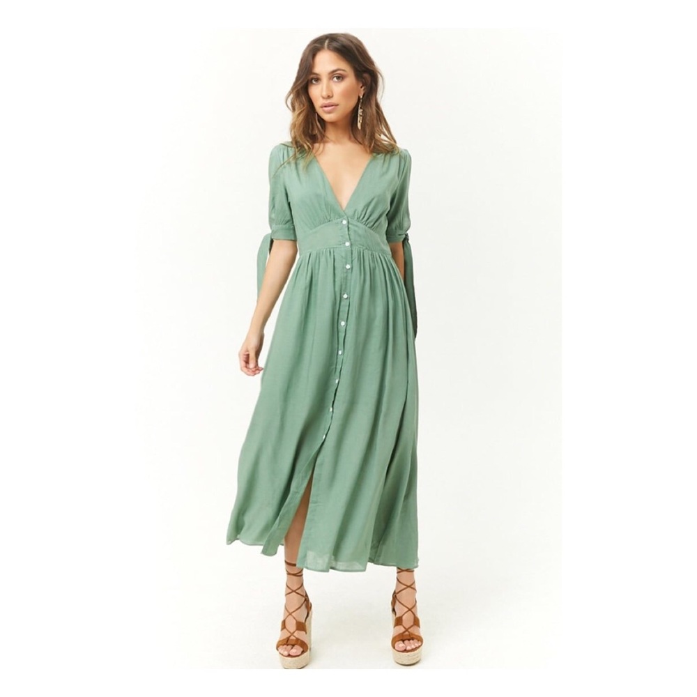 Woven Button-Up Maxi Dress NWT